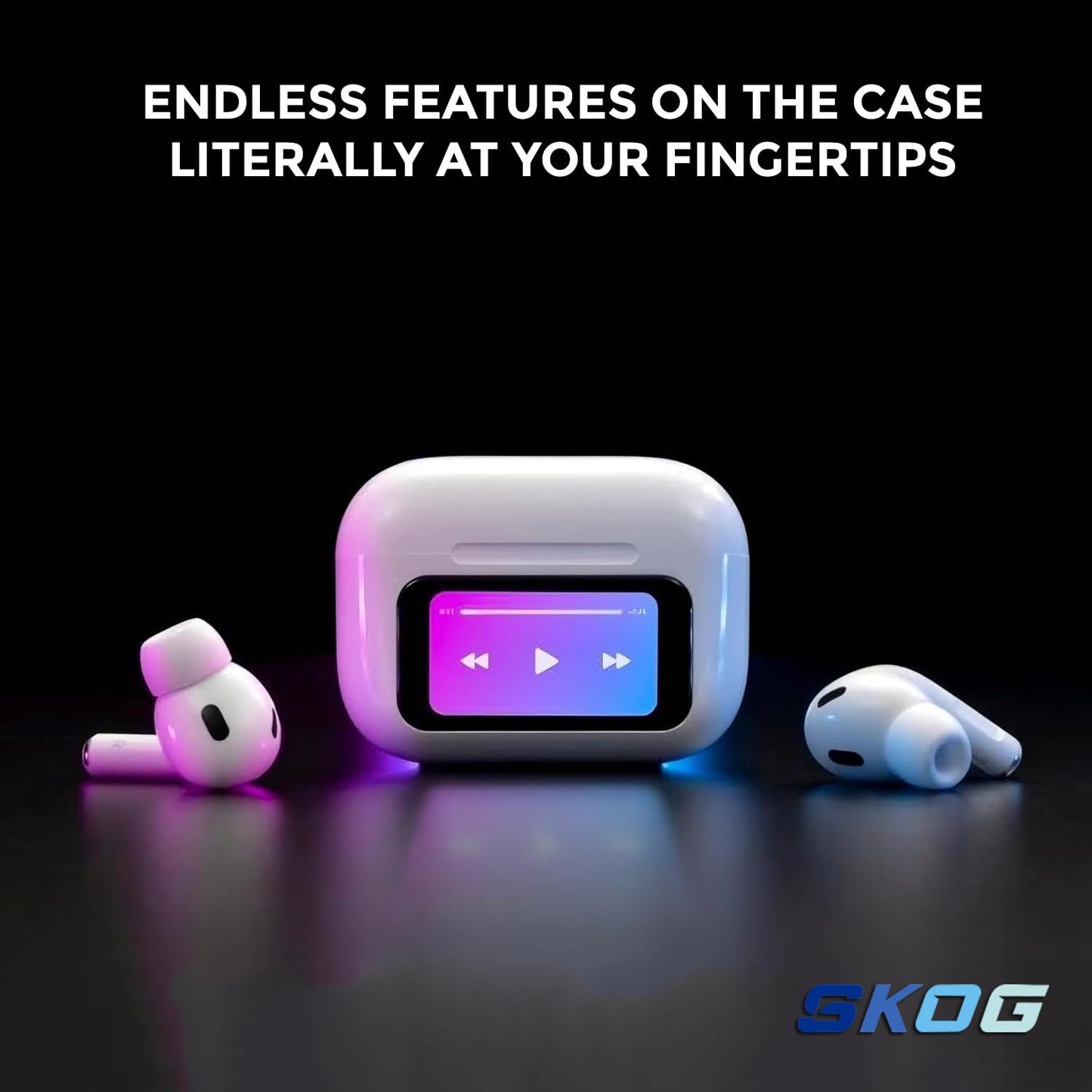 Smart Wireless Earbuds with LCD Touch Screen