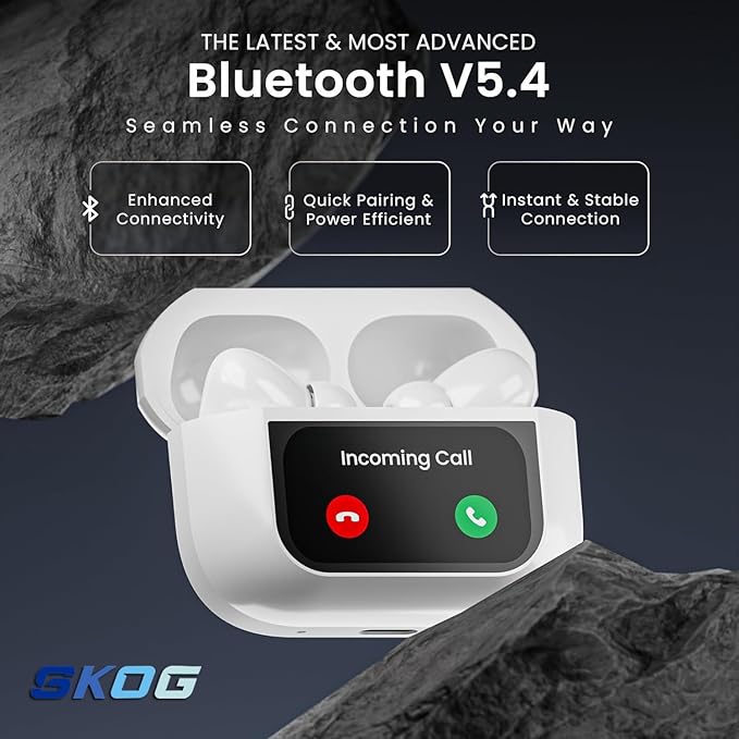 Smart Wireless Earbuds with LCD Touch Screen