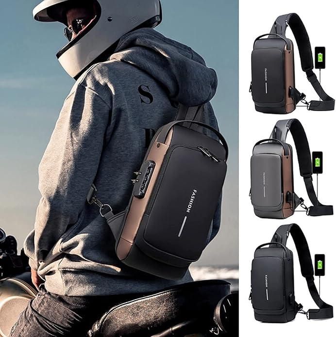 SecureStyle🔐 Waterproof Sling Bag | Anti-Theft Crossbody Backpack for Daily Commute & Travel✈️🧳