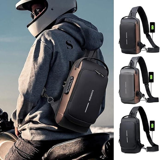 SecureStyle🔐 Waterproof Sling Bag | Anti-Theft Crossbody Backpack for Daily Commute & Travel✈️🧳