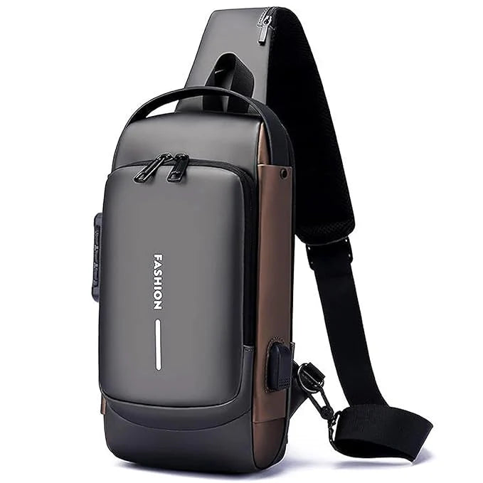SecureStyle🔐 Waterproof Sling Bag | Anti-Theft Crossbody Backpack for Daily Commute & Travel✈️🧳